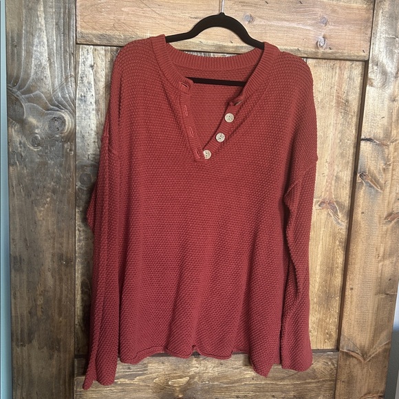 Rust Button-Up Sweater - Picture 1 of 2